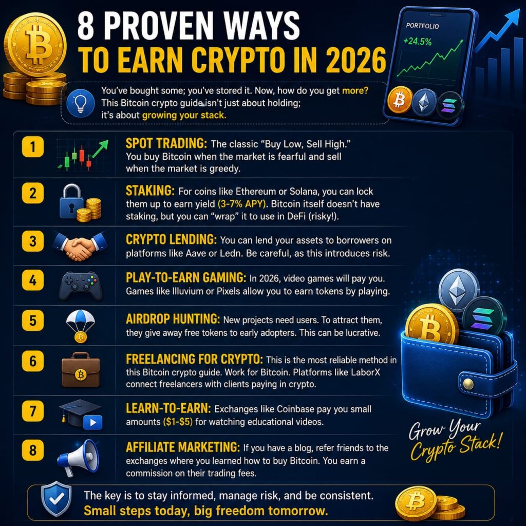 8 Proven ways to earn crypto in 2026