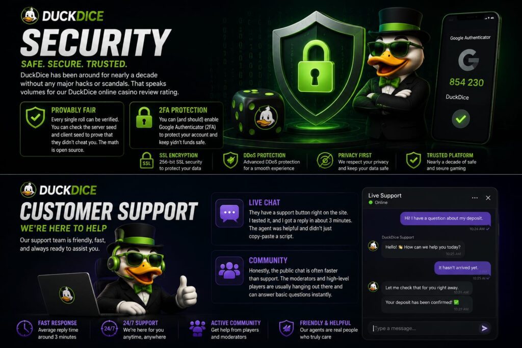 duckdice online casino review security features