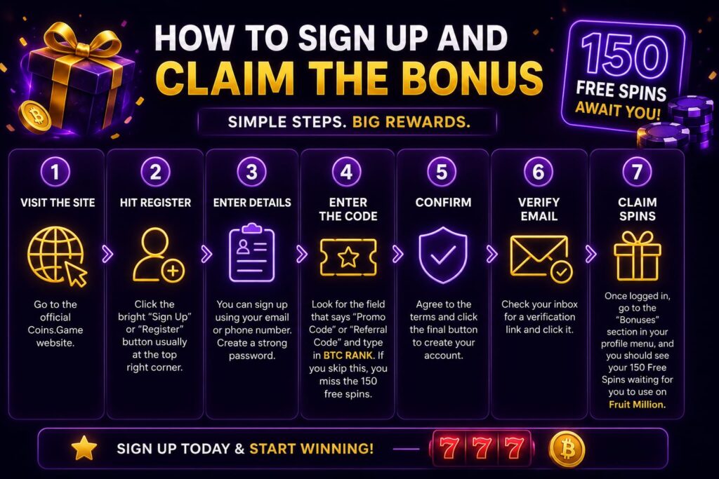 coins.game sign up and claim the bonus
