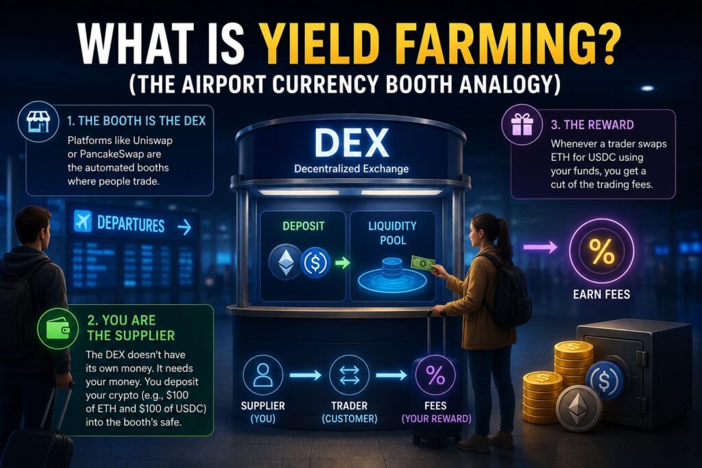 simple illustration explaining crypto yield farming