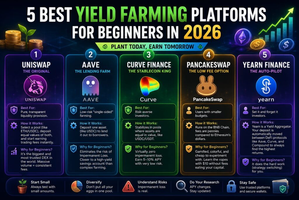 Top crypto yield farming platforms 2026
