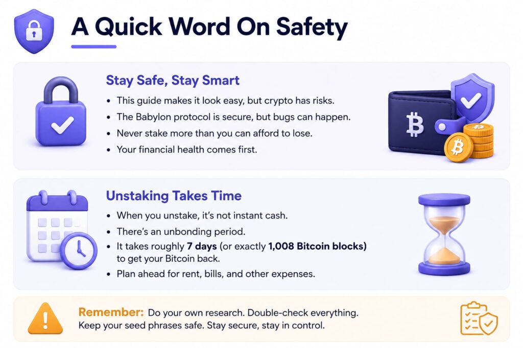 A quick word on safety