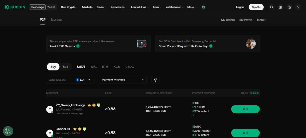 kucoin one of the best p2p cryptocurrency exchange