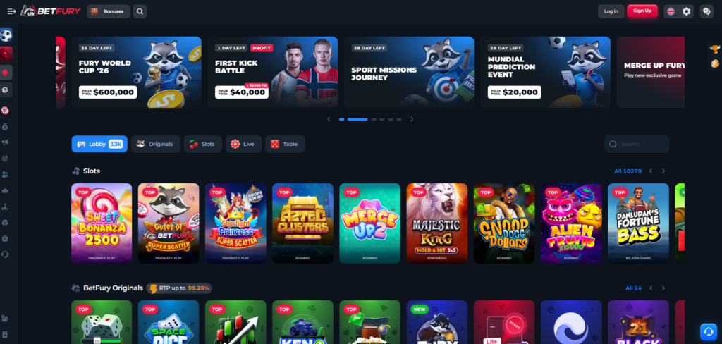 betfury casino section