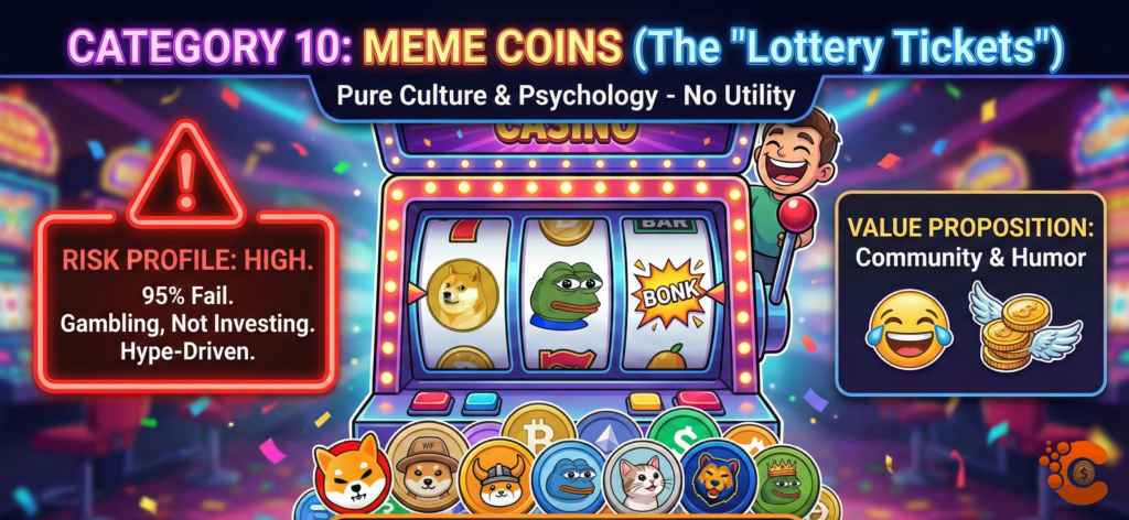 Crypto Coins List: Types of Cryptocurrencies (2026 Edition) 11 meme coins